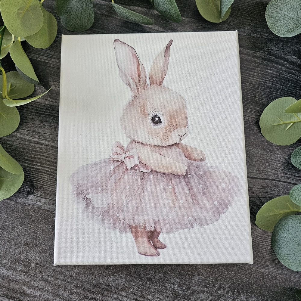 Bunny In Tutu Canvas Art